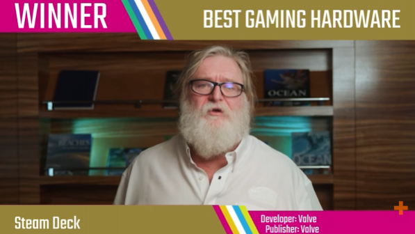 SteamDeck夺得金摇杆奖最佳硬件奖，G胖发表获奖感言