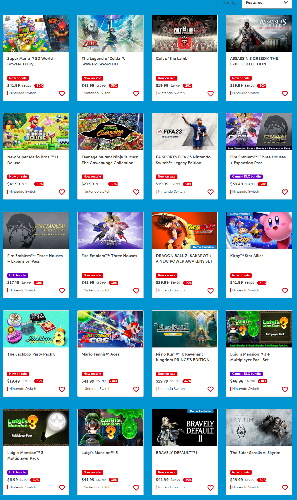 低至五折，任天堂美服eShop开启黑五促销活动