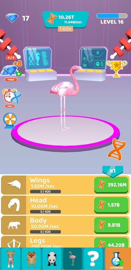 空闲动物进化v1.19-空闲动物进化玩家可以随意融合不同的动物