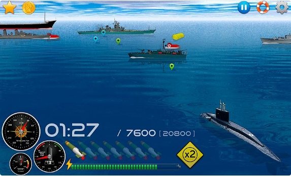 无声潜艇v7.19-无声潜艇是一款紧张刺激的休闲益智类游戏