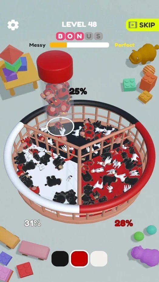 动物捡起来v3.18-动物捡起来玩家需要将不同颜色的小动物放置在指定的位置上