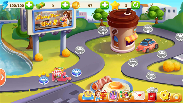 明星大厨2v1.98-明星大厨2是一款卡通风格的模拟经营类游戏